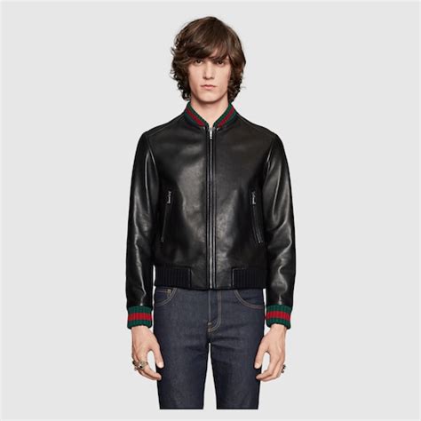 gucci leather cows|Gucci leather jacket online.